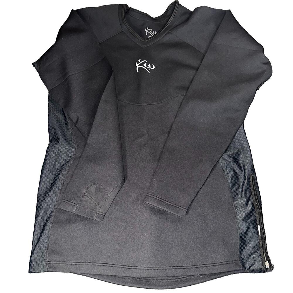 Kutting Weight Neoprene Sauna Shirt Mens 6XL Black Sweat Suit V-Neck Pullover